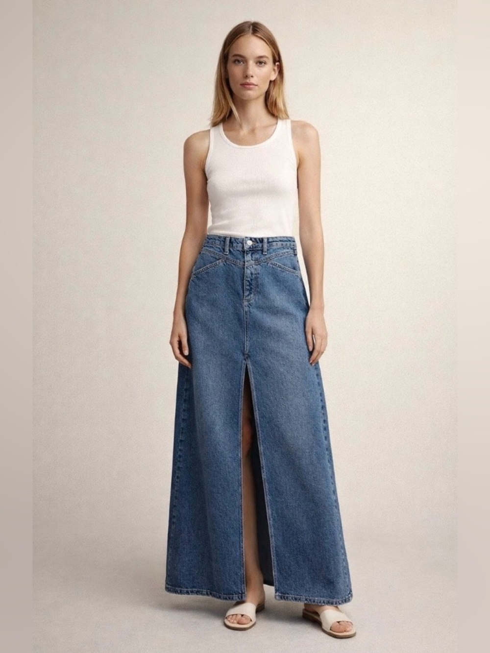 We The Free Come As You Are Maxi Denim Skirt